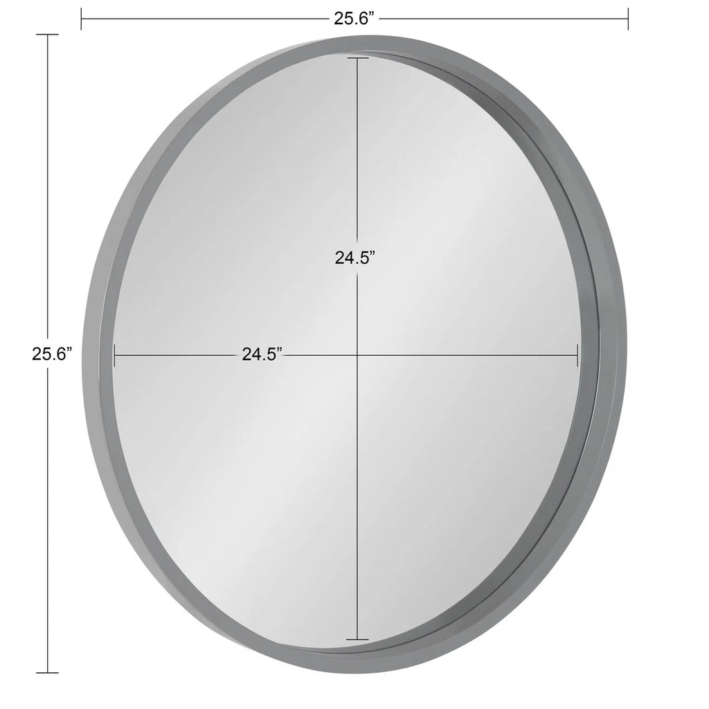 Round Wood Accent Wall Mirror, Modern Decorative Wooden Frame Mirror for Living Room, Bedroom and Entryway