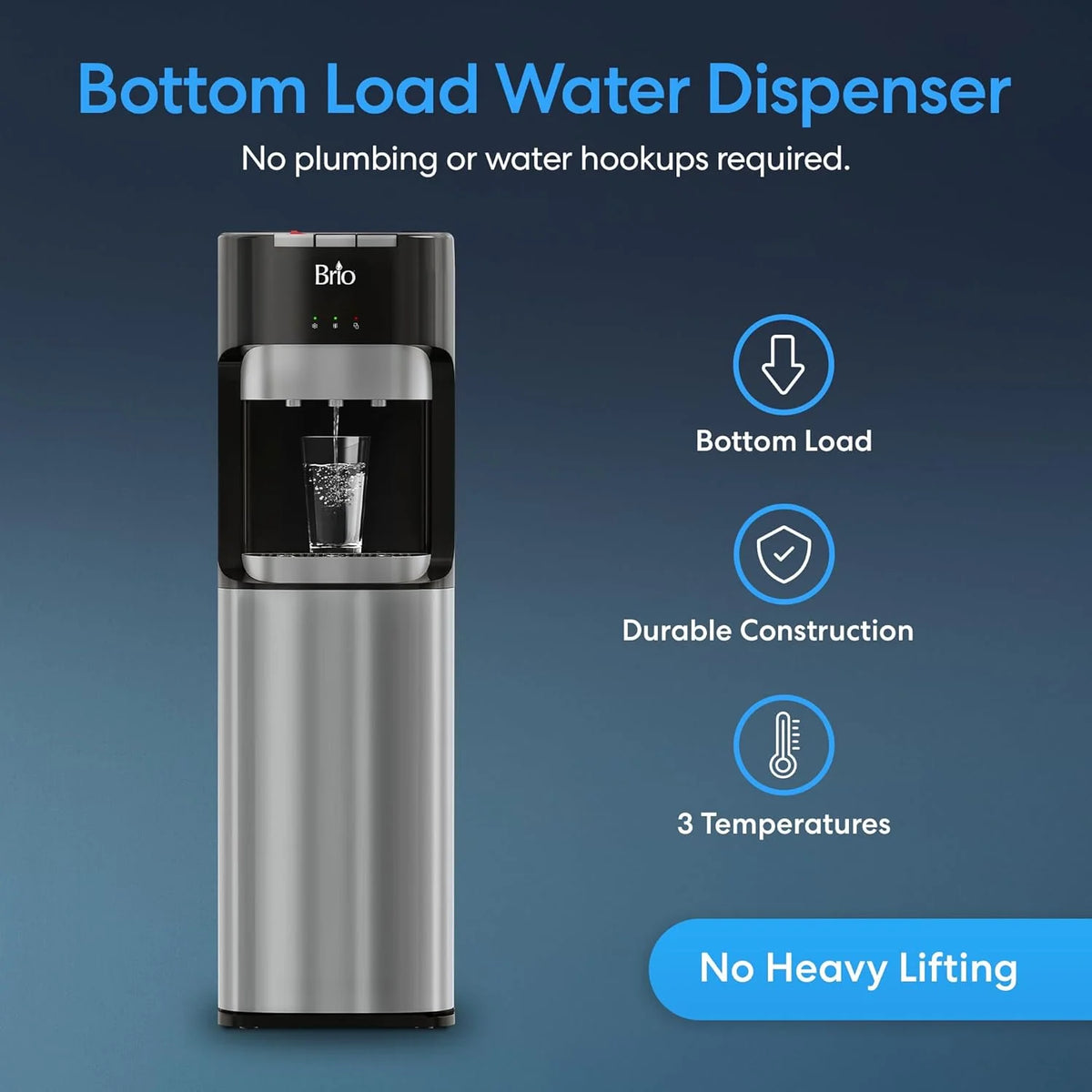Bottom Loading Water Cooler Dispenser – 3 Temp Settings with Child Safety Lock & LED Empty Alert