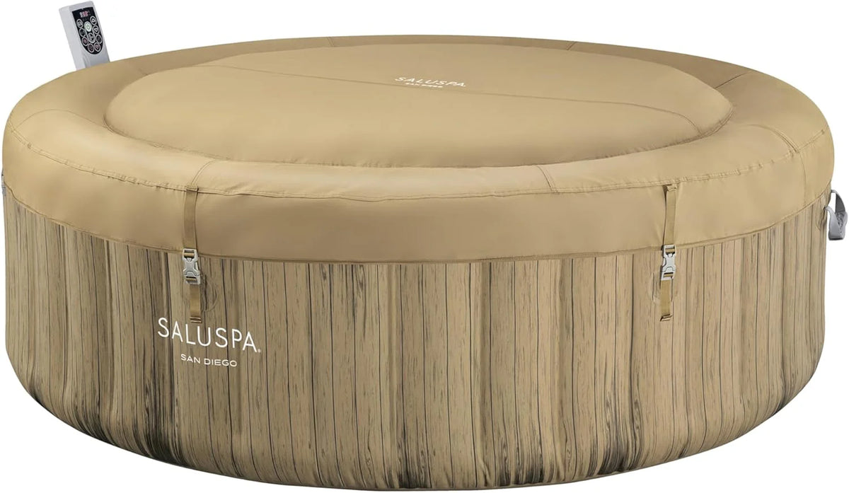 71 x 26-Inch Inflatable Hot Tub Spa for 2-4 Persons, Portable, with 2 Covers, Black