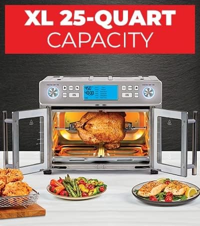 25-Qt. Extra-Large Dual-Zone Air Fryer Oven with French Doors