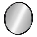 Round Wood Accent Wall Mirror, Modern Decorative Wooden Frame Mirror for Living Room, Bedroom and Entryway
