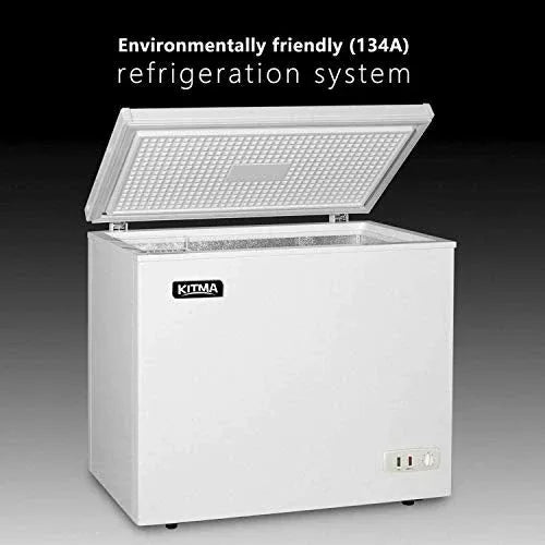 Commercial Top Chest Freezer 7 Cu. Ft - Deep Ice Cream Freezer with Wire Storage Basket, Solid Door, for Groceries, Kitchen, Restaurant White