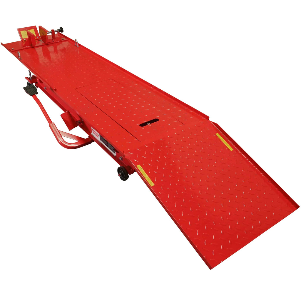 1,000 lb Hydraulic Motorcycle Lift Table Extra Long Heavy Duty