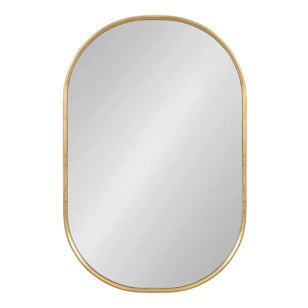 Modern Capsule Framed Wall Mirror, Decorative Oval Accent Mirror for Living Room, Bedroom and Entryway