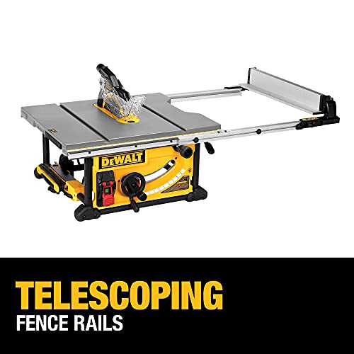 10" 15A Table Saw with Rolling Stand – 32-1/2" Rip Capacity, Portable Jobsite Saw