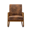Upholstered Tall Back Rocking Chair, Smooth Gliding Accent Armchair for Comfortable Living Room Seating