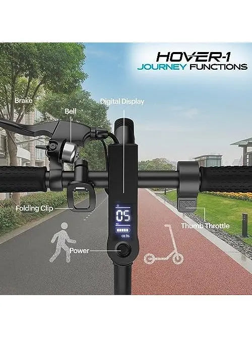 Electric Scooter, 14 MPH, 16-Mile Range, 5-Hour Charge, LCD Display, 8.5-Inch Tires, 220-Lb. Capacity