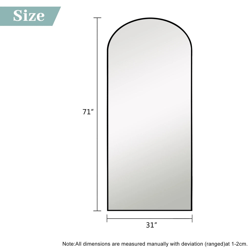Arched Full Length Floor Mirror, Large Full Body Standing and Wall Mounted Mirror for Bedroom, Living Room and Home Decor