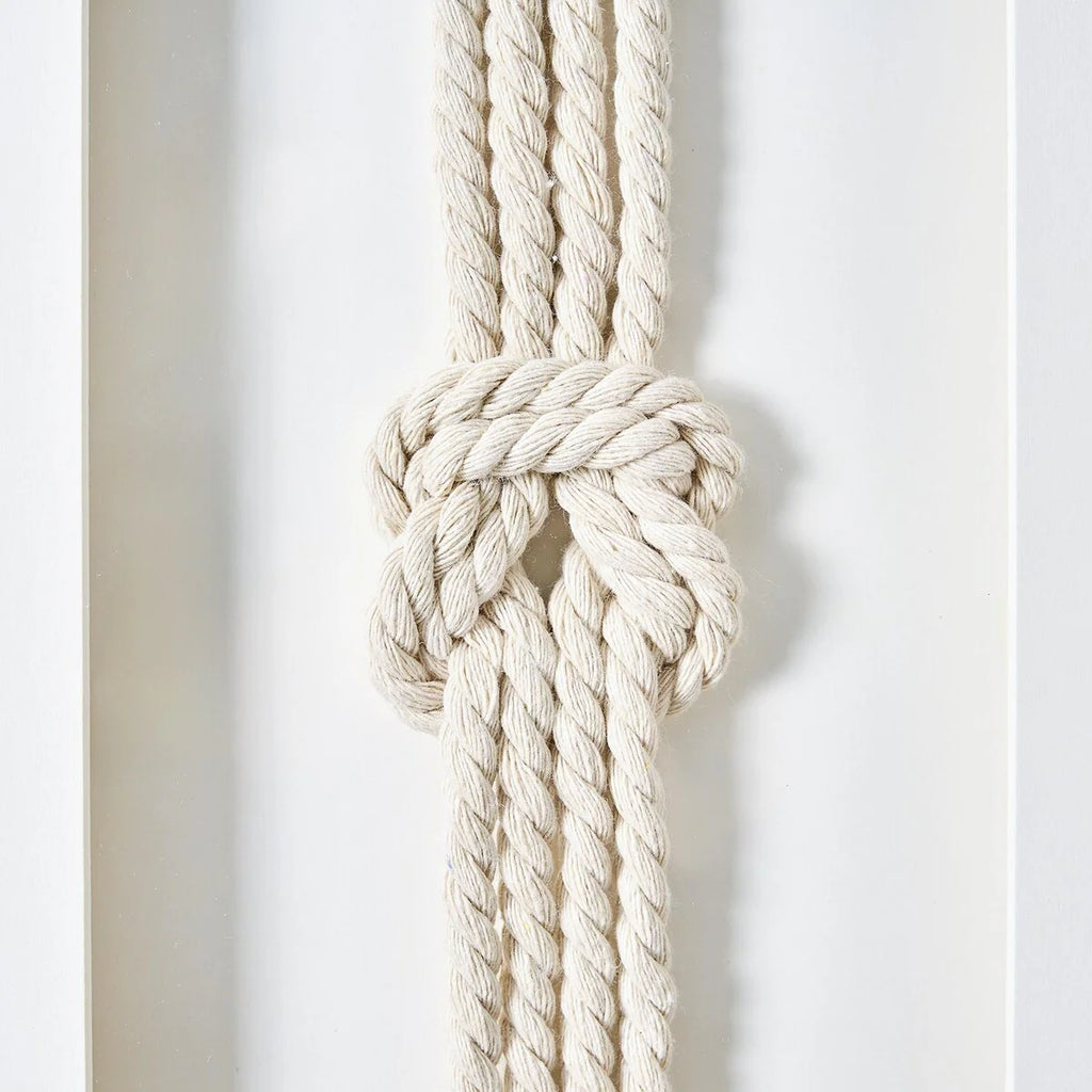 3-Piece Framed Nautical Knots Wall Decor Set, Natural Finish Coastal Wall Art