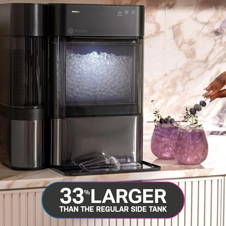 Countertop Nugget Ice Maker with 1-Gallon Water Tank, Makes 38 lbs of Pellet Ice in 24 Hours, WiFi Smart Connectivity, Includes Ice Scoop, Stainless Steel