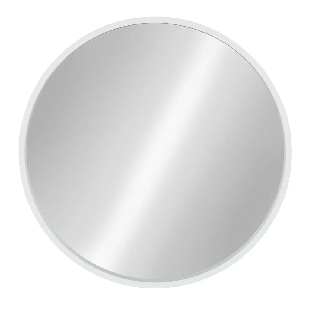 Round Wood Accent Wall Mirror, Modern Decorative Wooden Frame Mirror for Living Room, Bedroom and Entryway