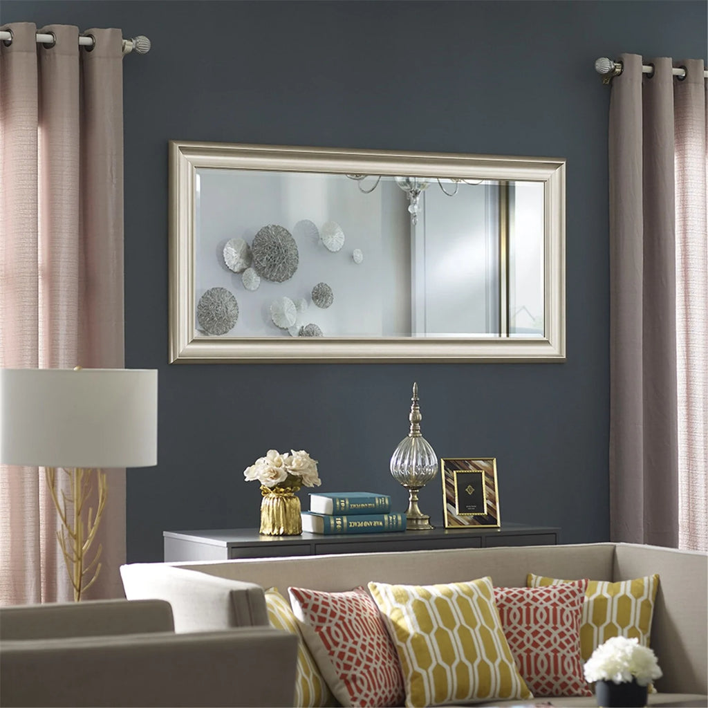 Tall Full Length Mirror, Oversized Rectangle Full Body Wall Mounted Mirror with Smooth Faux Wood Frame
