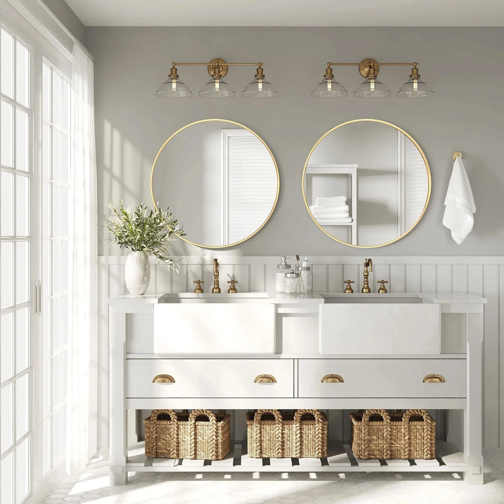 Modern Round Bathroom Vanity Mirror, Wall Mounted Circular Mirror for Bathroom, Bedroom and Home Decor