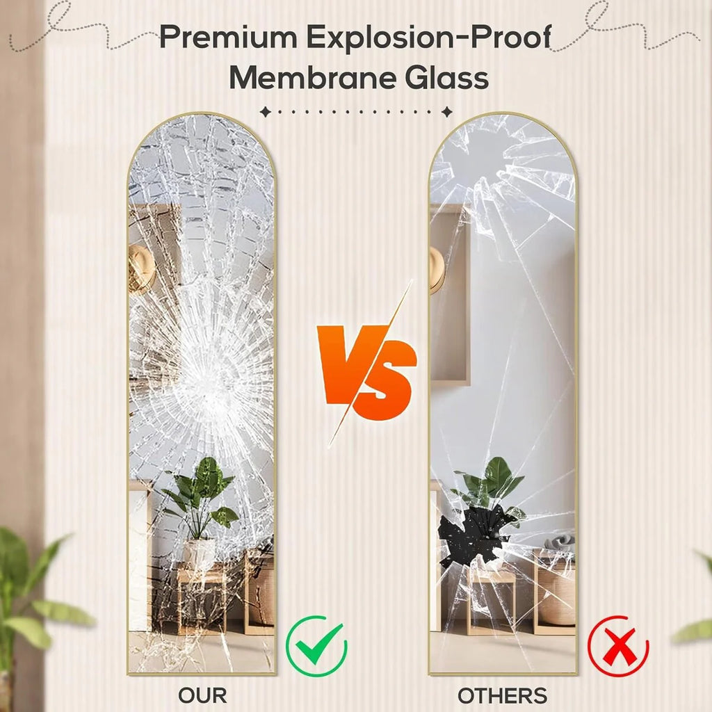 Full Length Mirror with Stand, Aluminum Alloy Frame Full Body Floor Mirror for Bedroom and Cloakroom