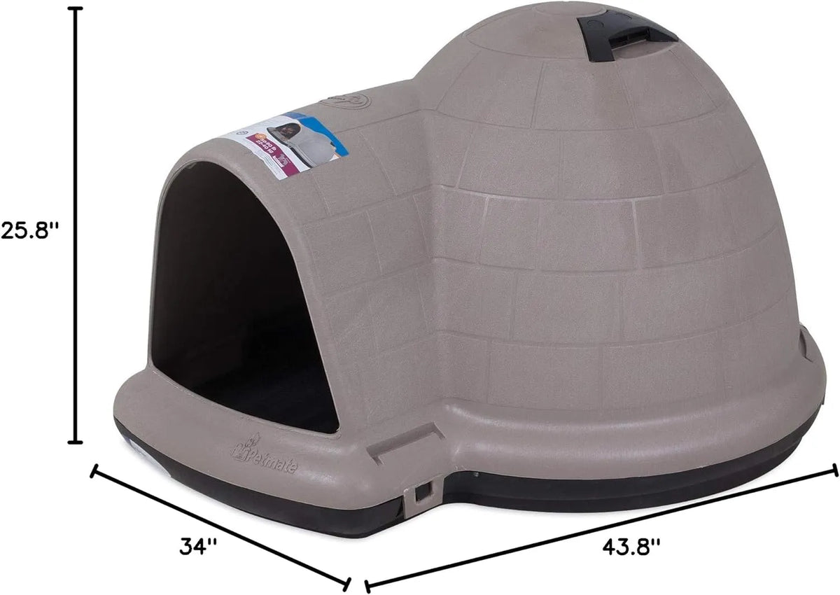 XL Igloo Dog House for 90–125 Lb. Dogs, All-Weather Pet Shelter, Made in USA