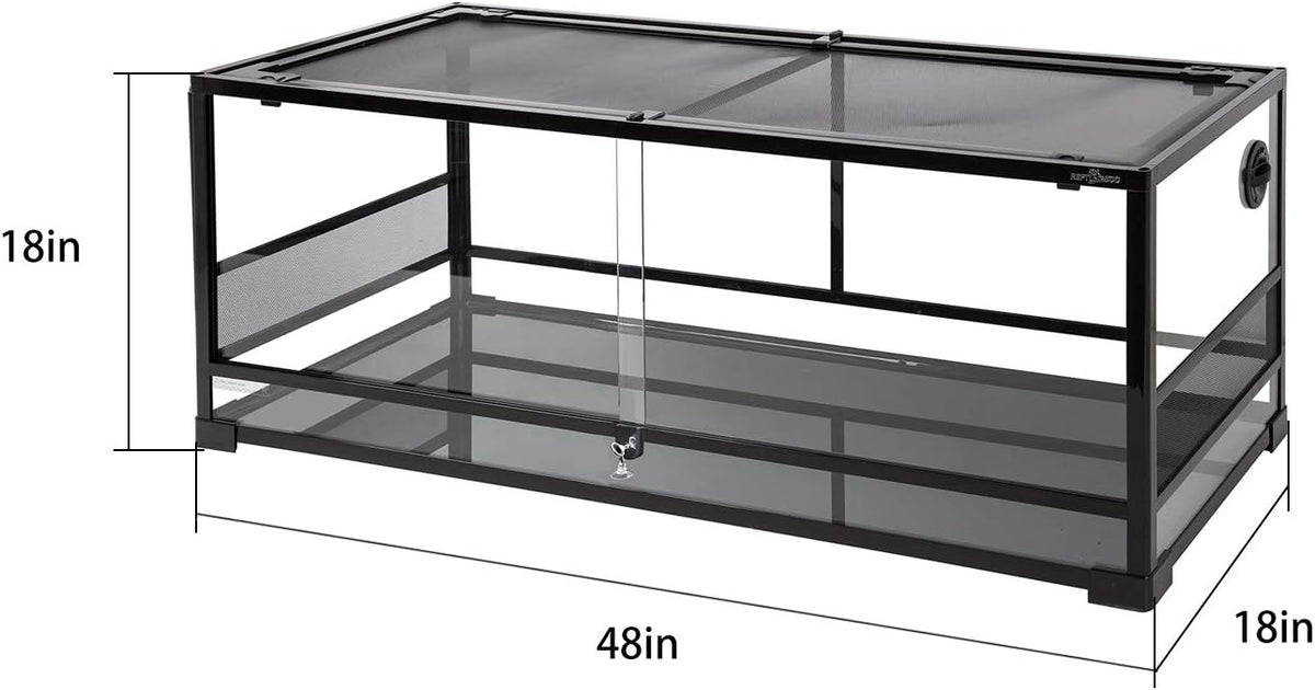 67-Gallon Reptile Terrarium with Sliding Glass Doors, 48 x 18 x 18 Inches