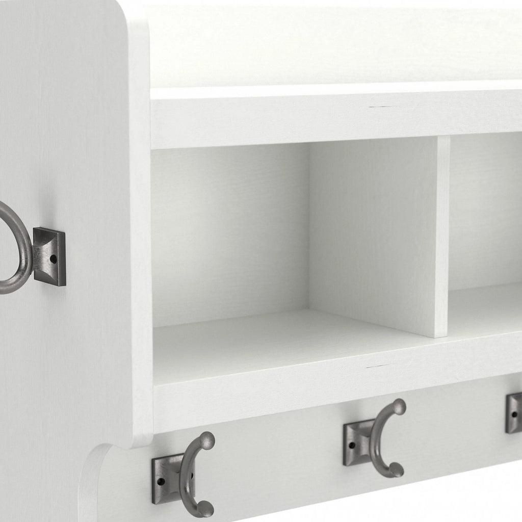 40 Inch Wall Mounted Coat Rack with Shelf, Wooden Entryway Storage and Hanging Organizer