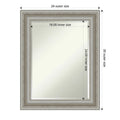 Beveled Bathroom Wall Mirror, Silver Frame Decorative Vanity Mirror for Bathroom, Bedroom and Entryway