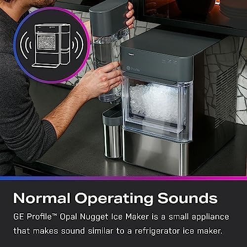 Countertop Nugget Ice Maker with 1-Gallon Water Tank, Makes 38 lbs of Pellet Ice in 24 Hours, WiFi Smart Connectivity, Includes Ice Scoop, Stainless Steel