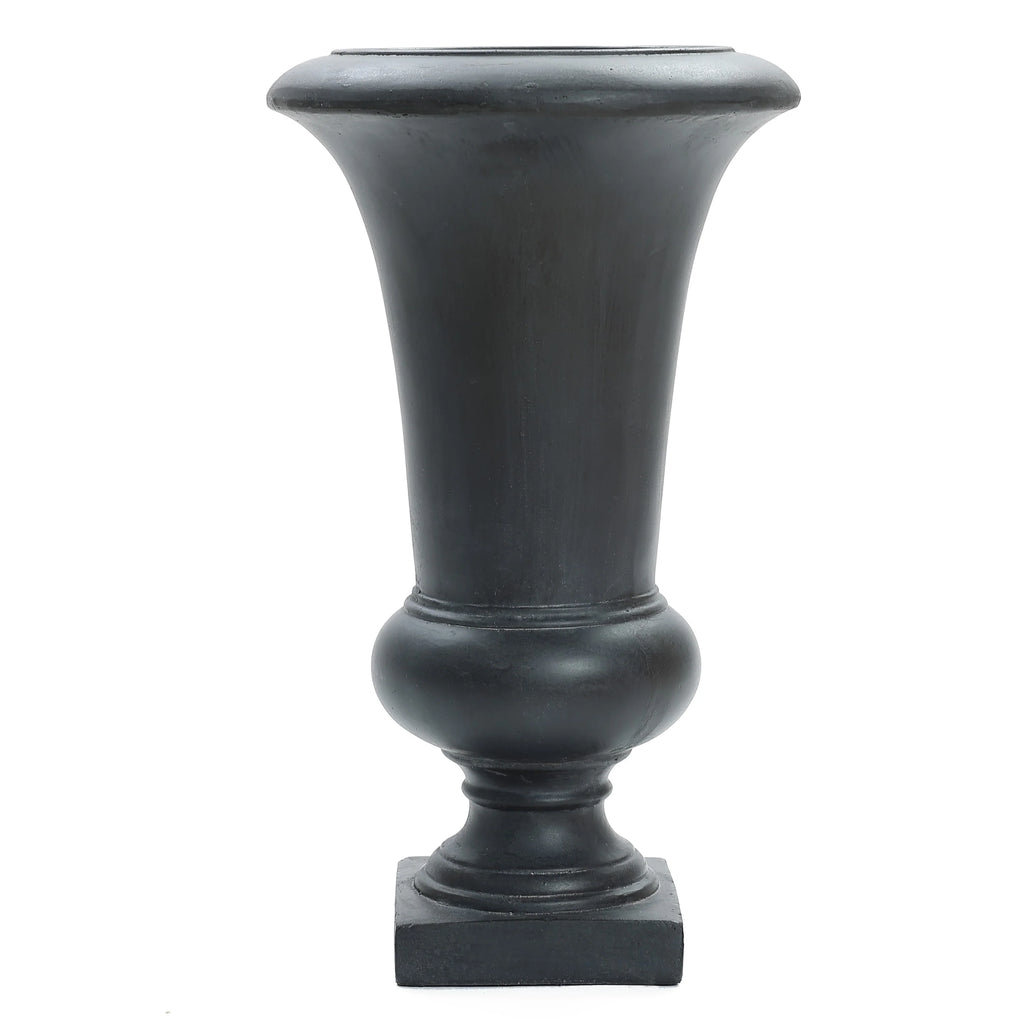 22.75" Tall Handmade Fiber Stone Urn Planter Pot, Decorative Outdoor Garden Flower Container for Patio and Home