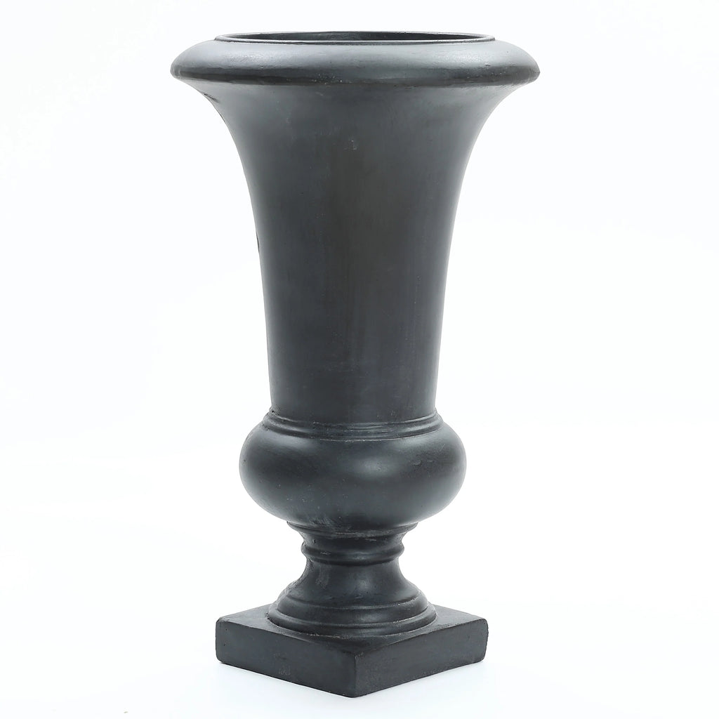 22.75" Tall Handmade Fiber Stone Urn Planter Pot, Decorative Outdoor Garden Flower Container for Patio and Home