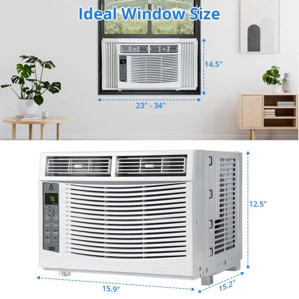 6,000 BTU 115V Window Air Conditioner with Reusable Filter, for Rooms Up to 250 Sq. Ft.