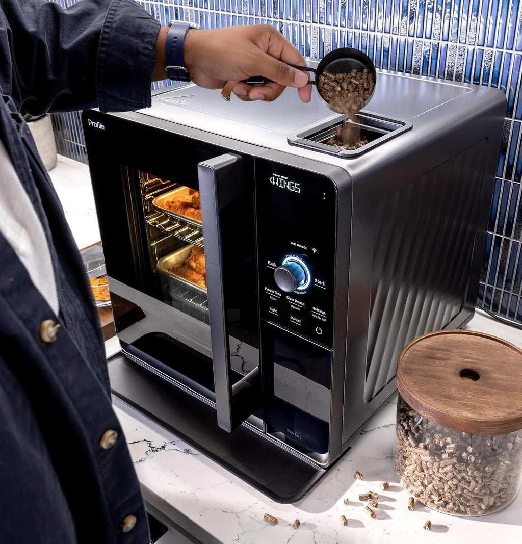 Smart Indoor Pellet Smoker, Electric Countertop BBQ Smoker with Active Smoke Filtration, 5 Smoke Control Settings, WiFi Connectivity, Black