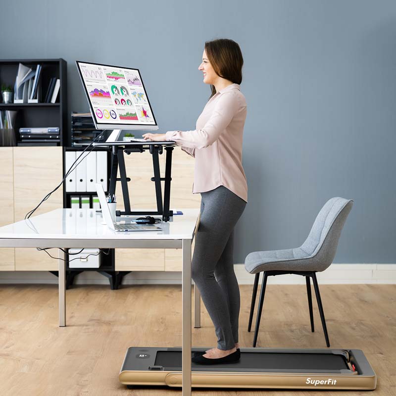 2-in-1 Folding Electric Treadmill, 2.25 HP, Under-Desk, with Dual Display and Smart App Control