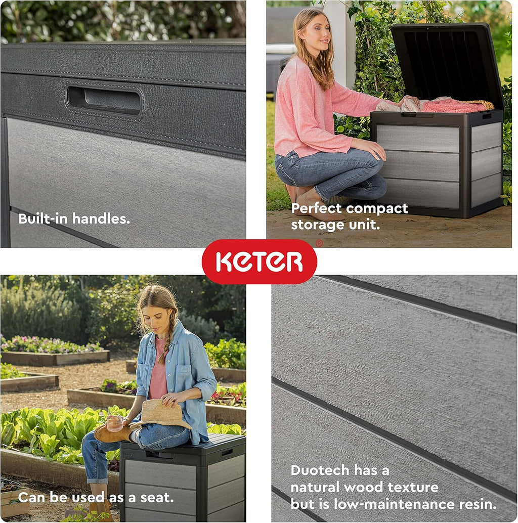 200 Gallon Resin Deck Box, Extra Large Outdoor Storage Container for Patio, Garden, Yard and Pool Area