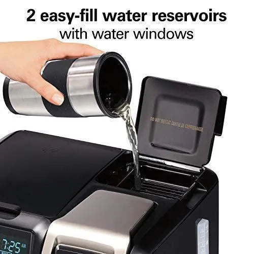 Programmable Thermal Coffee Maker, Single Serve and Full Pot, Compatible with Pods or Grounds, Black and Stainless