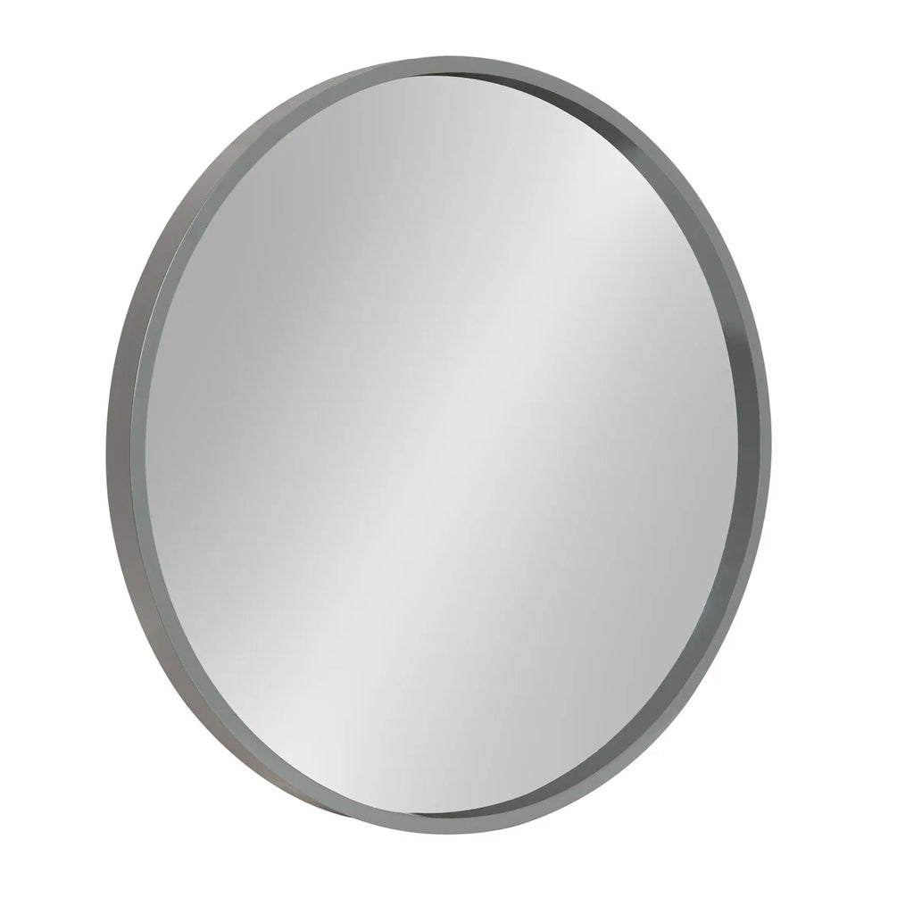 Round Wood Accent Wall Mirror, Modern Decorative Wooden Frame Mirror for Living Room, Bedroom and Entryway
