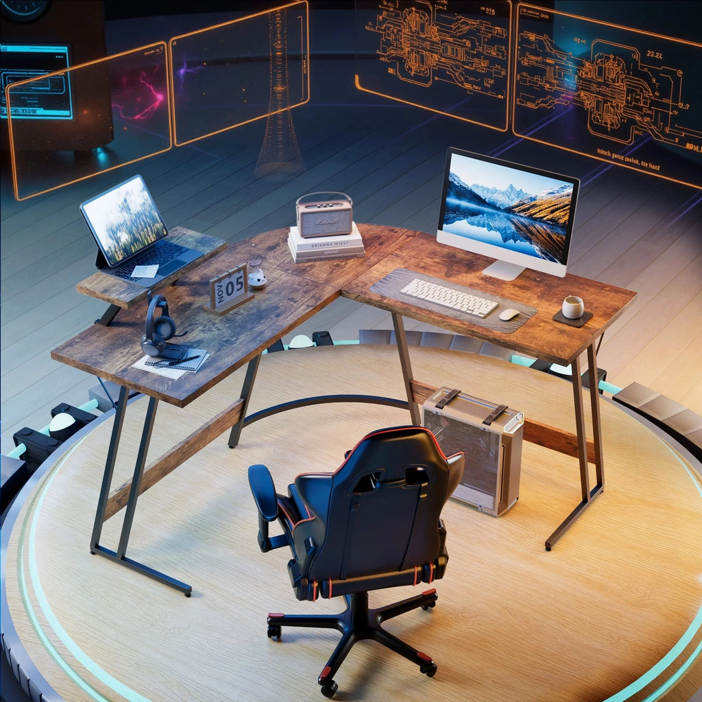 L-Shaped Gaming Desk, Computer Corner Desk and Office Writing Desk for Home