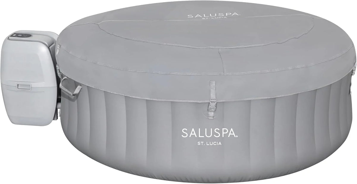 71 x 26-Inch Inflatable Hot Tub Spa for 2-4 Persons, Portable, with 2 Covers, Black