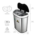18 Gallon Dual Compartment Motion Sensor Trash Can, Automatic Hands-Free Kitchen Garbage Bin