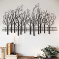 Black Metal Tree Wall Decor, Modern Forest Design Wall Art Sculpture for Living Room, Bedroom and Home Decoration