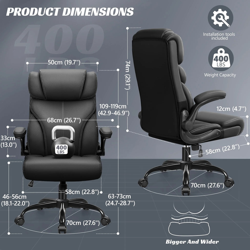 Ergonomic Big and Tall Executive Office Chair, High Back Computer Desk Chair for Home Office and Workspace