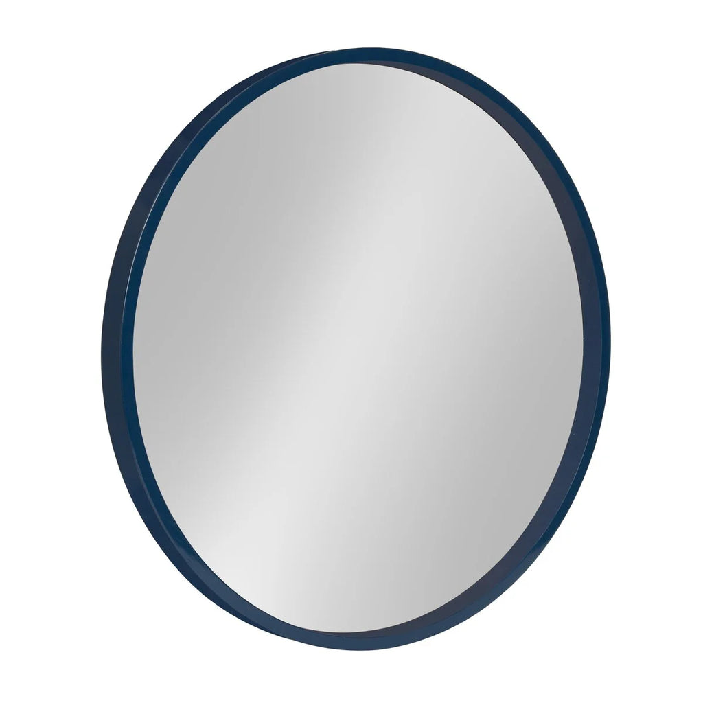 Round Wood Accent Wall Mirror, Modern Decorative Wooden Frame Mirror for Living Room, Bedroom and Entryway