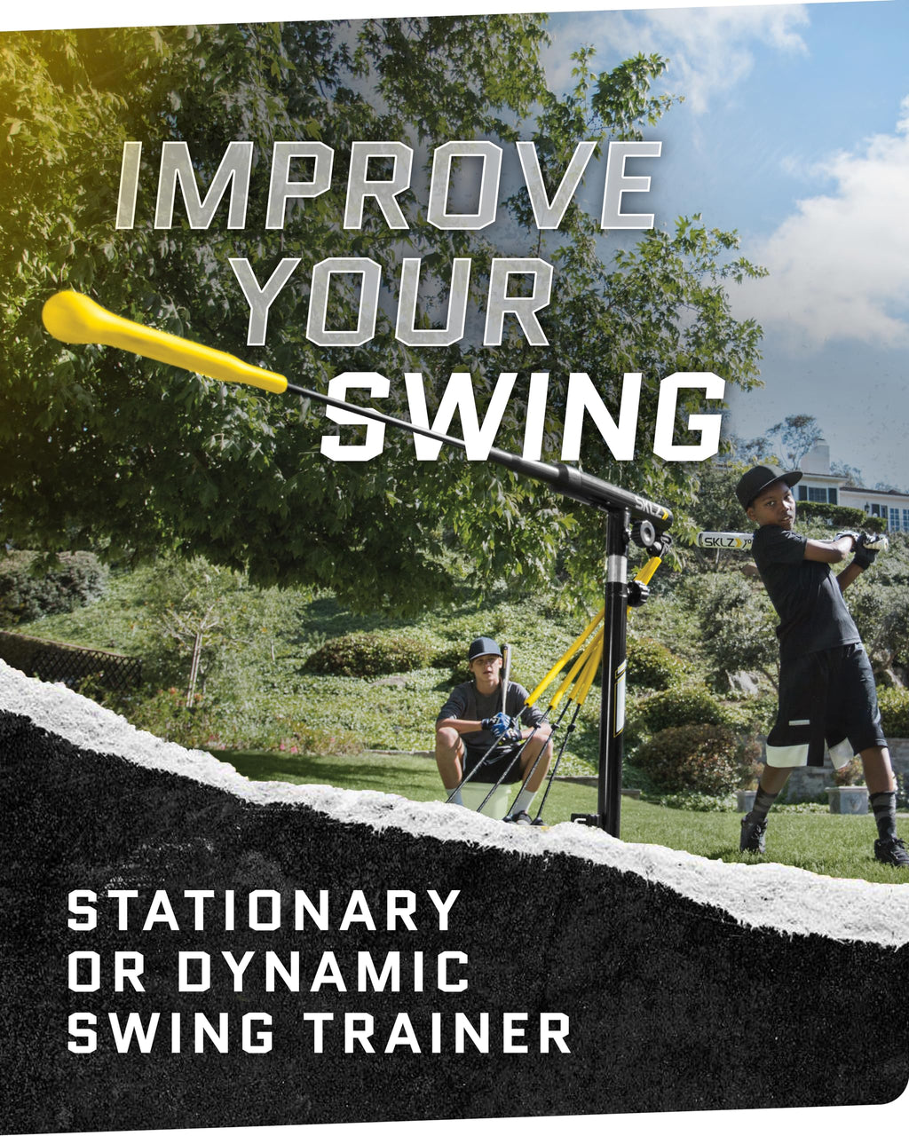 Adjustable Height Baseball Swing Trainer, Batting Practice Training Equipment for Hitting and Swing Skills
