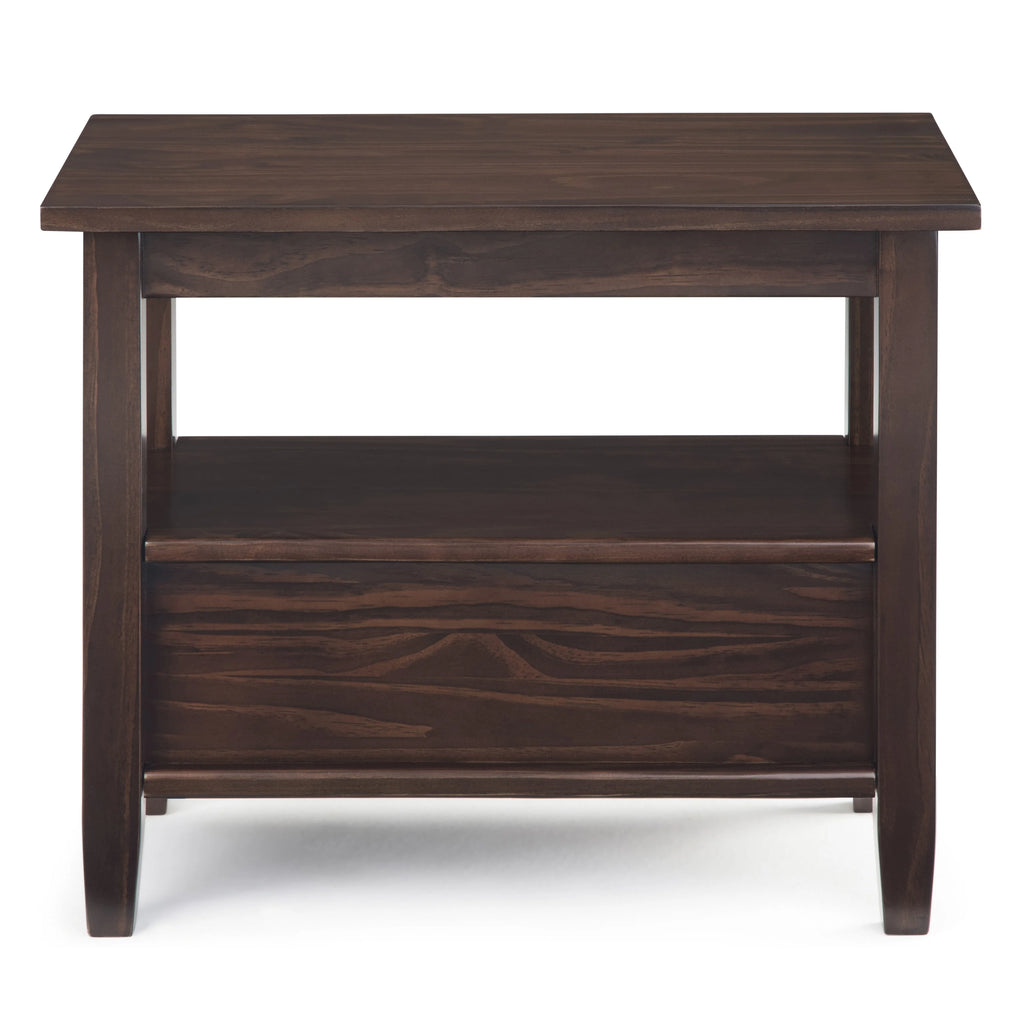 14" Wide Solid Wood Narrow Side Table, Rectangle Transitional Style Accent Table