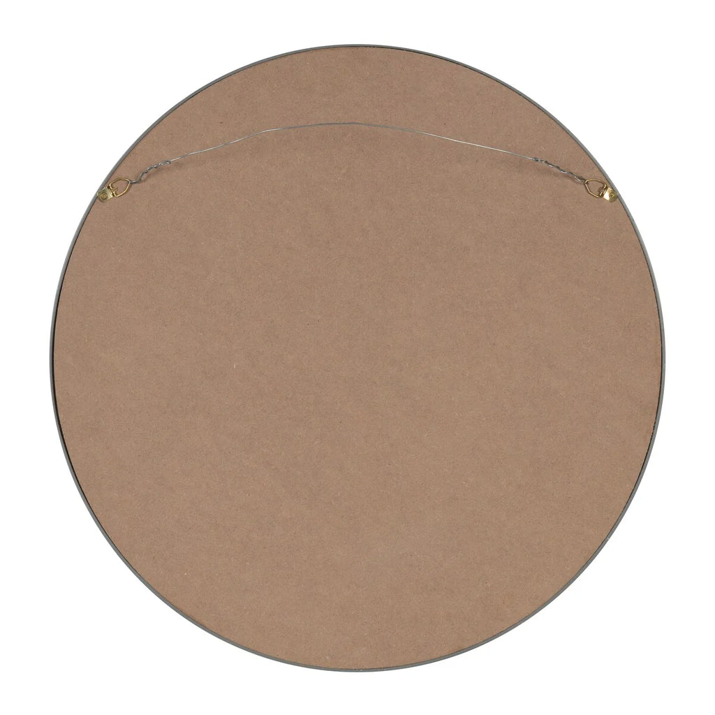 Round Wood Accent Wall Mirror, Modern Decorative Wooden Frame Mirror for Living Room, Bedroom and Entryway