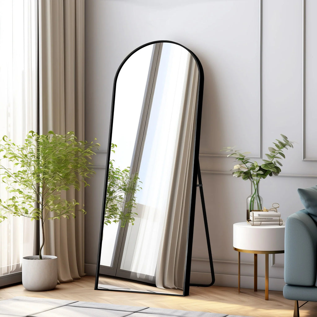 Arched Full Length Floor Mirror, Large Full Body Standing and Wall Mounted Mirror for Bedroom, Living Room and Home Decor
