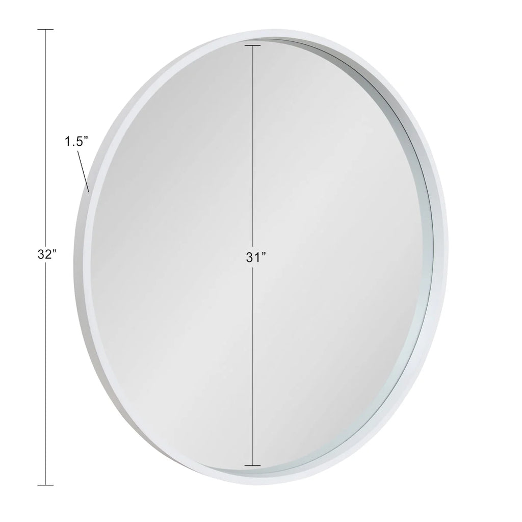 Round Wood Accent Wall Mirror, Modern Decorative Wooden Frame Mirror for Living Room, Bedroom and Entryway