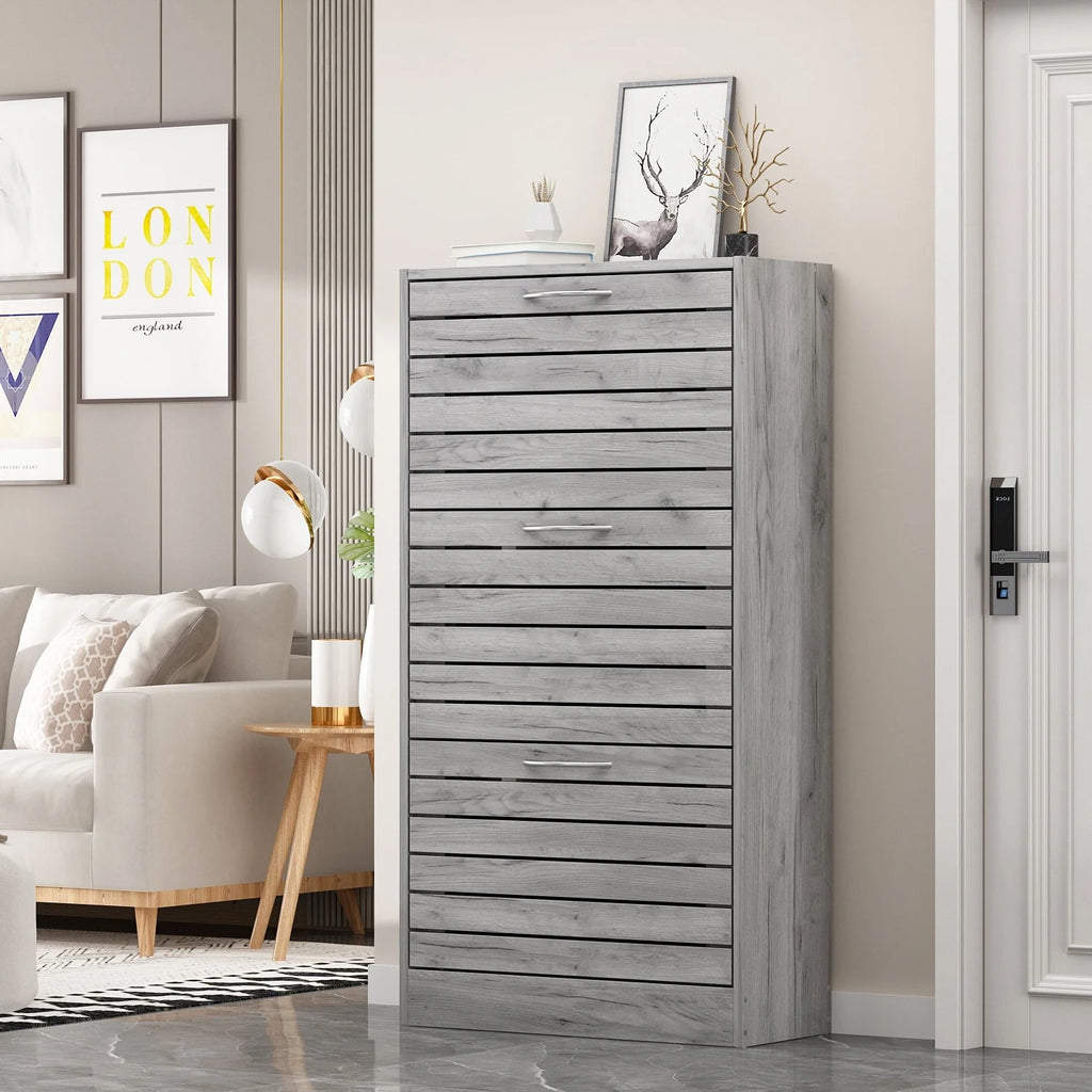 Modern Shoe Storage Cabinet for Entryway and Hallway, Space-Saving Shoe Organizer