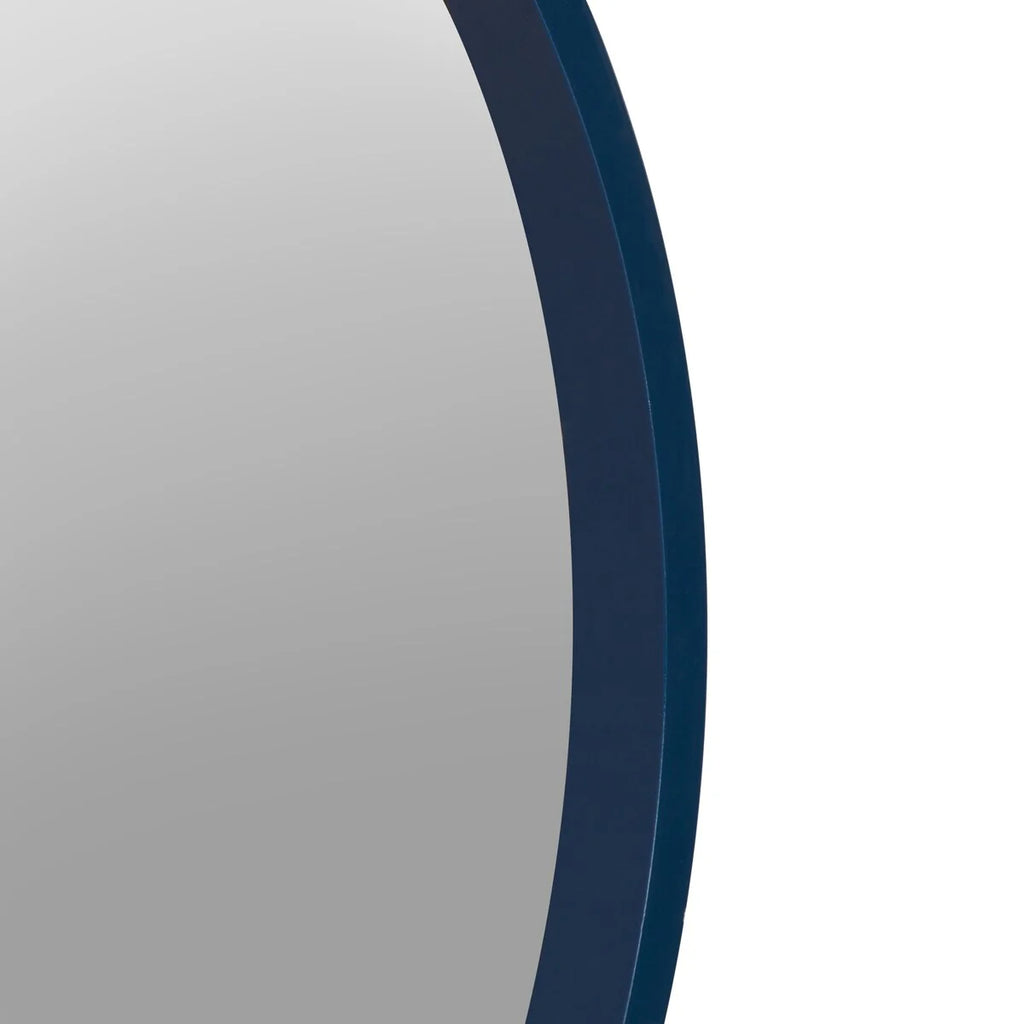 Round Wood Accent Wall Mirror, Modern Decorative Wooden Frame Mirror for Living Room, Bedroom and Entryway