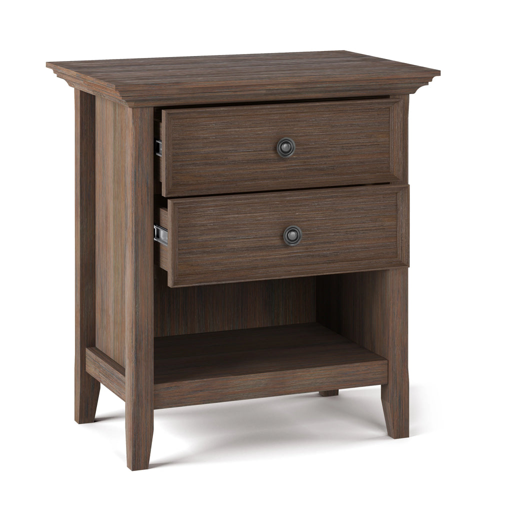 24 Inch Wide Solid Wood Nightstand, Bedside Table and Bedroom End Table