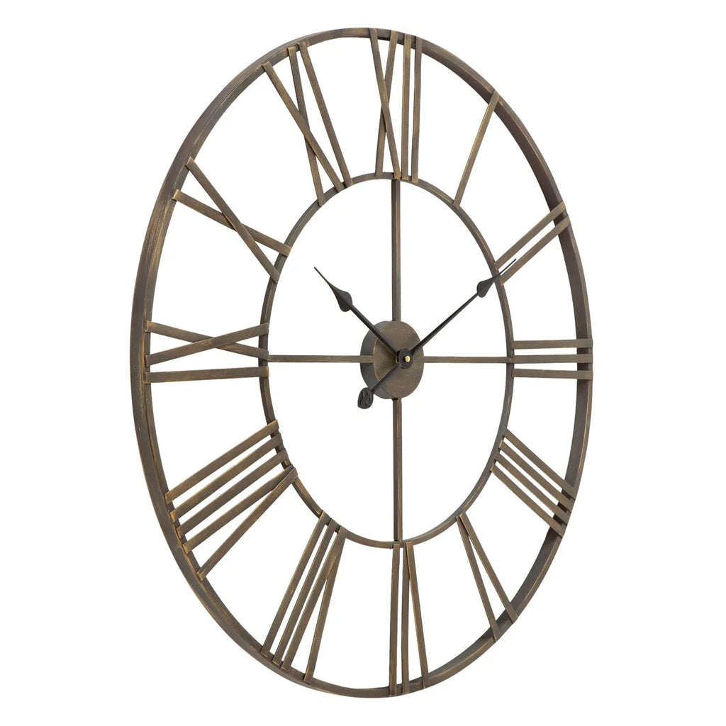 Modern Round Metal Wall Clock, Decorative Circular Hanging Clock for Living Room, Bedroom and Office