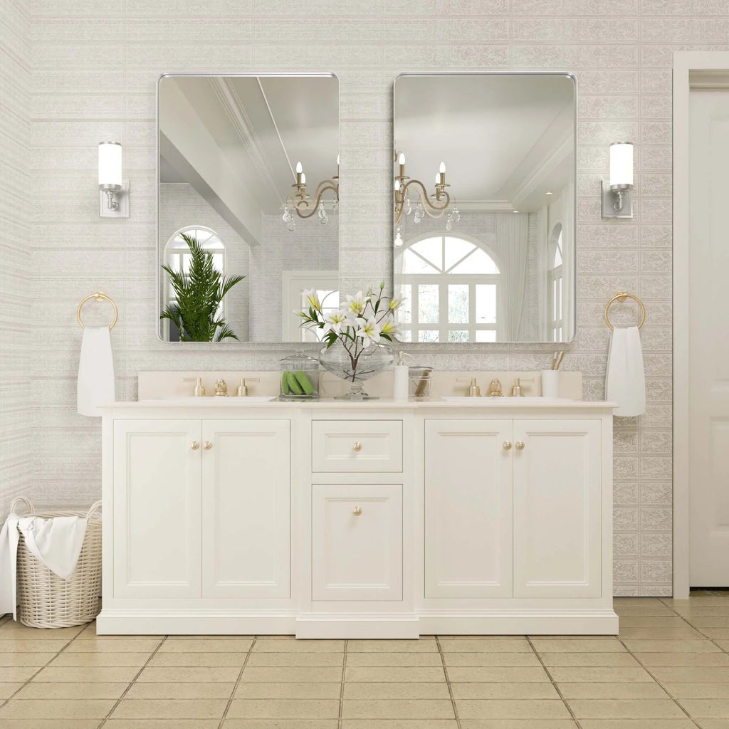 Wall Mirror Vanity Mirror, Bathroom Mirror with Rounded Corners, 1 Piece