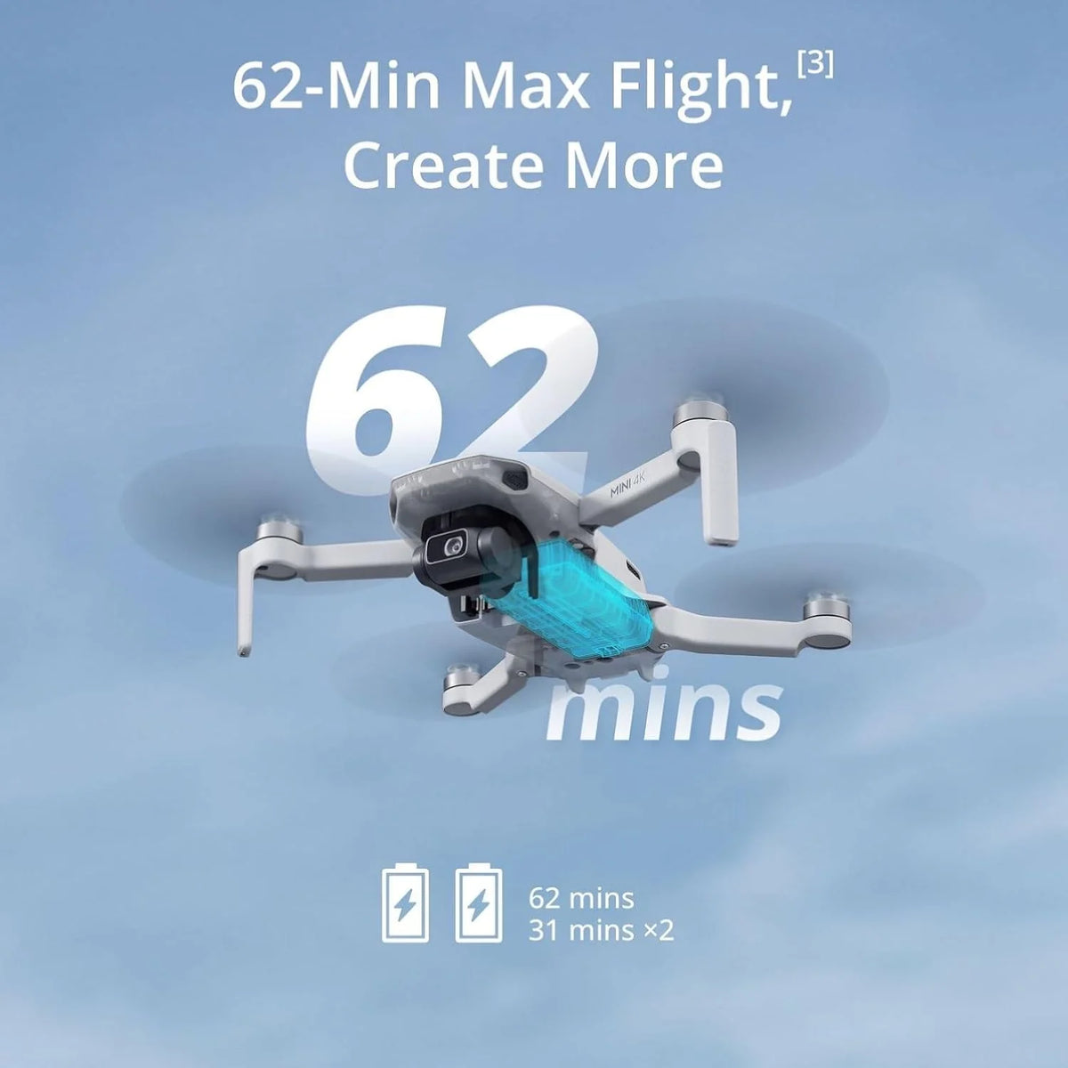 4K UHD Camera Drone Under 249g with 3-Axis Gimbal, 10 km Video Transmission, Auto Return and 31-Min. Flight Time