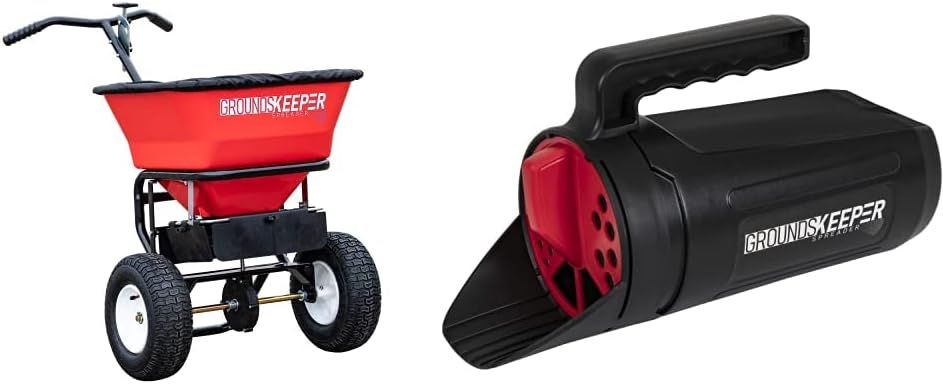 100-Lb. Walk-Behind Push Spreader for Grass Seed, Salt, De-Icer and Fertilizer