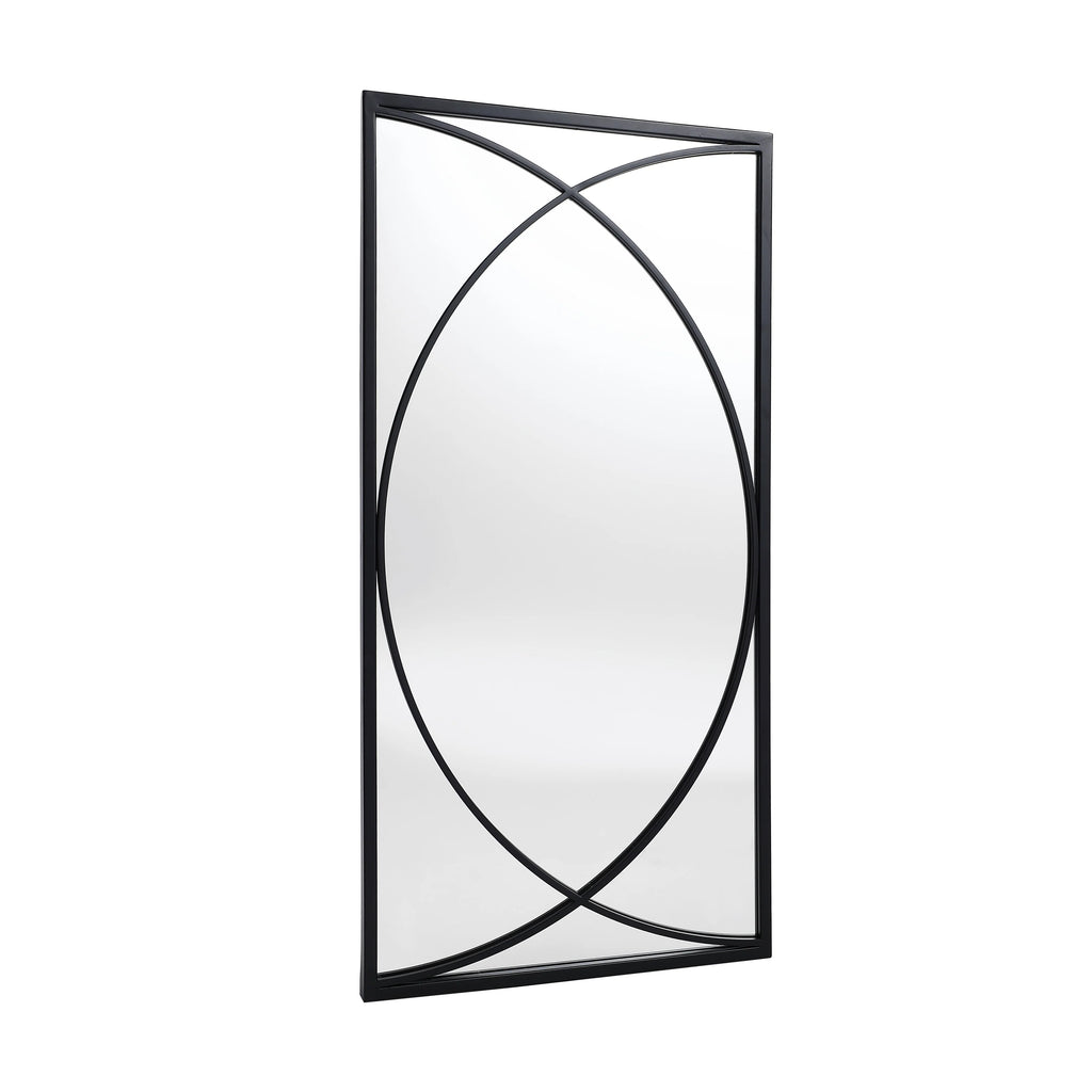 3-Piece Black Metal Rectangular Wall Mirror Set, 31.9" H x 15.75" W x 0.75" D